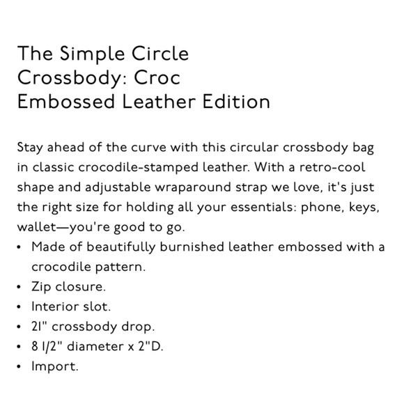 Madewell The Simple Circle Crossbody: Croc Embossed Leather Edition